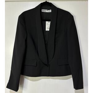 Zara Women's Black Blazer Size Small NWT Wool Polyester Blend Dressy Off…